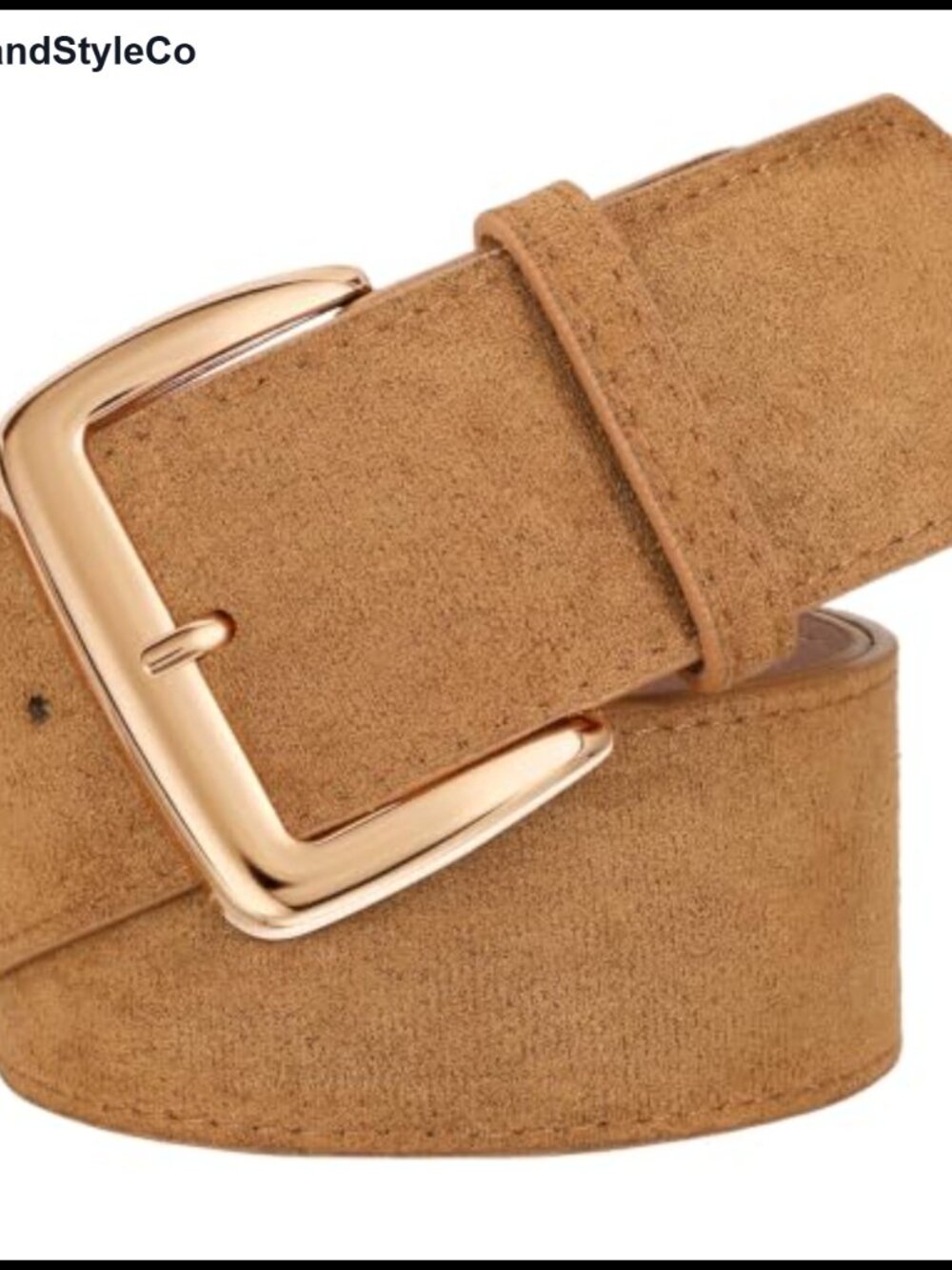 Wide Suede Belt with Gold Buckle Chunky Waist Belt for Dresses Coats